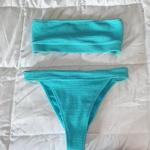 PacSun LA hearts aqua blue bikini set